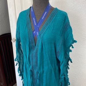 Cupshe- Cover up tassel trim belted midi